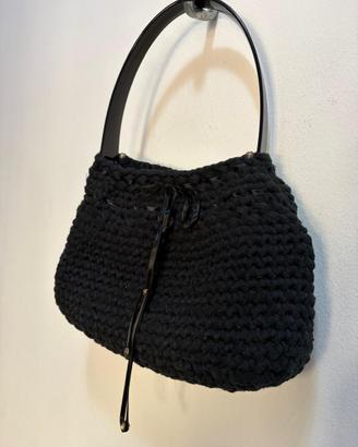 Borsa nera lavorata a mano donna