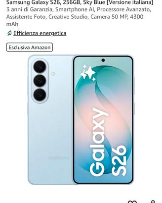 Samsung Galaxy s26 256gb azzurro 