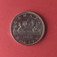 Moneta Dollaro Canadese 1965 Argento
