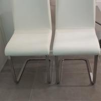 coppia sedie similpelle bianco 