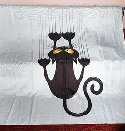 Tenda doccia con gatto nero
