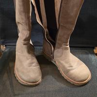 Stivali vera pelle kickers donna,tg 38,beige