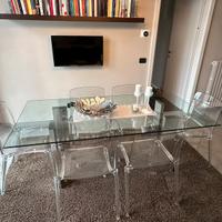 Tavolo in cristallo con 6 sedie