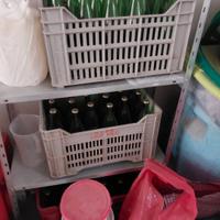 BOTTE IN VETRORESINA+BOTTIGLIE+2 FUSTI 50 LT NUOVI