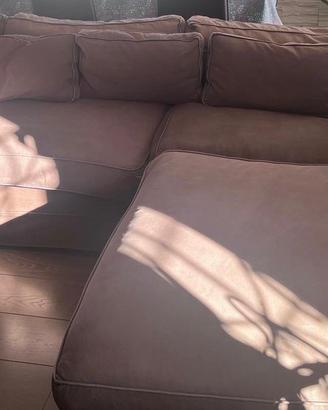 Divano letto Confalone tortora con chaise longue