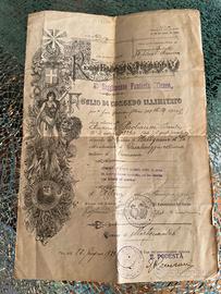 Foglio Congedo Regio Esercito Italiano 1929