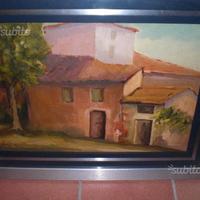 Quadro con cascina e cornice