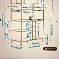 Cucina Ikea Aspinge monoblocco nero/ frassino