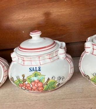 Tris Barattoli Cucina Vintage Anni 80/90 in Cerami