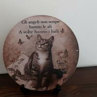 Insegna per gatti in metallo 