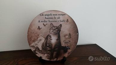 Insegna per gatti in metallo 