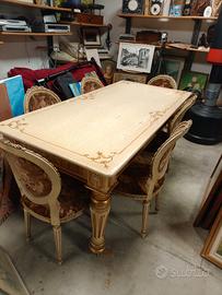 tavolo e sedie gambe cipolla stile veneziano