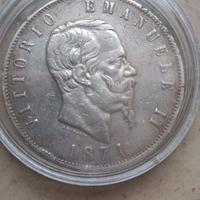 5 lire vittorio emanuele II 1871 ARGENTO