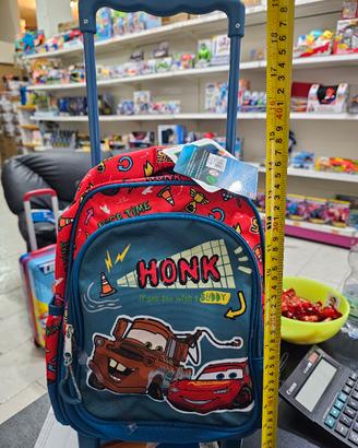 zaino asilo cars con trolley regolabile 
