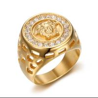 Anello Stile Versace Color Oro Elegante e Lussuoso