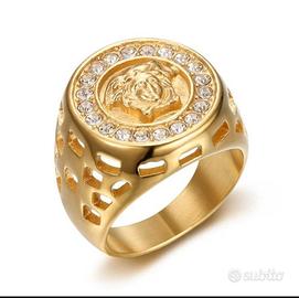 Anello Stile Versace Color Oro Elegante e Lussuoso