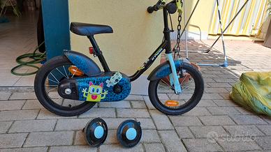 Bici btwin con rotelle bambini 2-5 anni,14 pollici