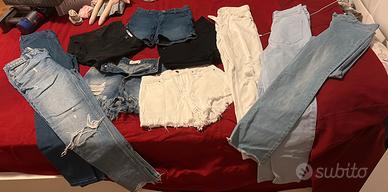 Lotto 10 Jeans XS (lunghi e corti) ragazza