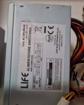 Alimentatore Floppy lettori DVD ventole