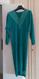 Vestito longuette pura lana e renna verde smeraldo