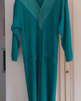 Vestito longuette pura lana e renna verde smeraldo