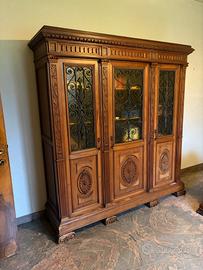 Mobile da studio / libreria in legno massello con