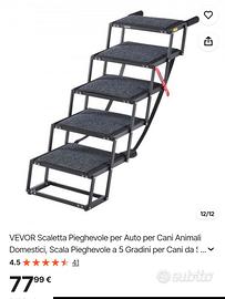 VEVOR Scaletta Pieghevole 5 Gradini per Cani
