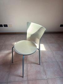 4 sedie impilabili in plastica
