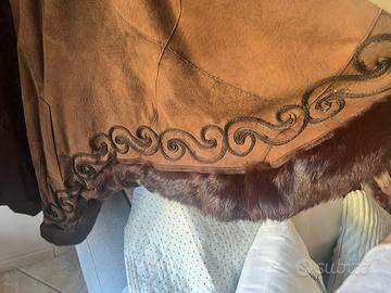 Cappotto mantella in vera pelle