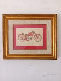 Quadro con stampa d'epoca Moto Guzzi 1926