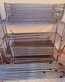 Scaffalatura in metallo a 4 ripiani 180x45x90
