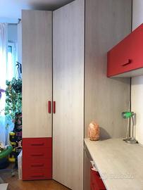 2 armadi angolari color acero 