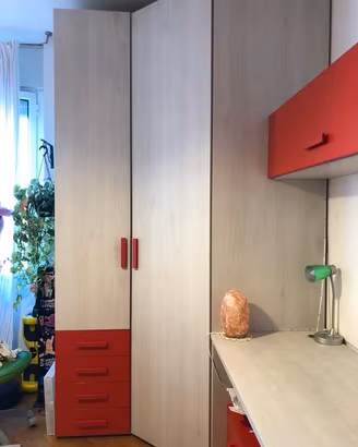 2 armadi angolari color acero 