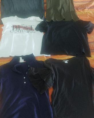 6 magliette donna maniche corte