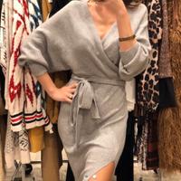 Maxi maglione vestito grigio tg unica