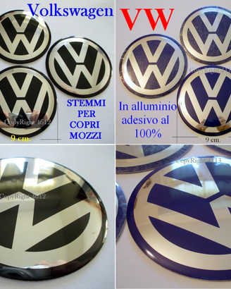 VOLKSWAGEN VW Copri Mozzi 9 cm 90 mm VW TAPPI LOGO