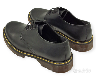 Scarpe Donna Eleganti Derby Nere Vera Pelle Made i