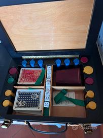 cofanetto gioco carte più dadi vintage