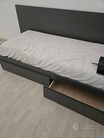 letto singolo con cassetti
