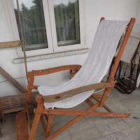 sedia a sdraio in legno antica