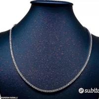 COLLANA TENNIS ORO BIANCO 18kt. DIAMANTI NATURALI