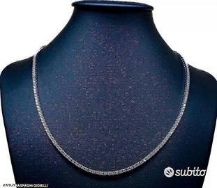 COLLANA TENNIS ORO BIANCO 18kt. DIAMANTI NATURALI