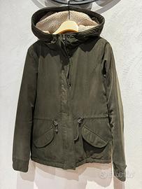 Parka corto ONLY verde militare interno teddy XS
