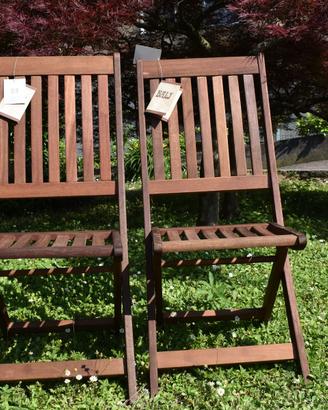 Sedie da giardino richiudibili in legno bangkirai
