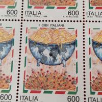 foglio 50 francobolli i cibi italiani ita 94