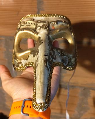 Maschera Veneziana Artigianale Decorativa Oro
