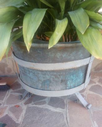 Antico paiolo calderone in rame