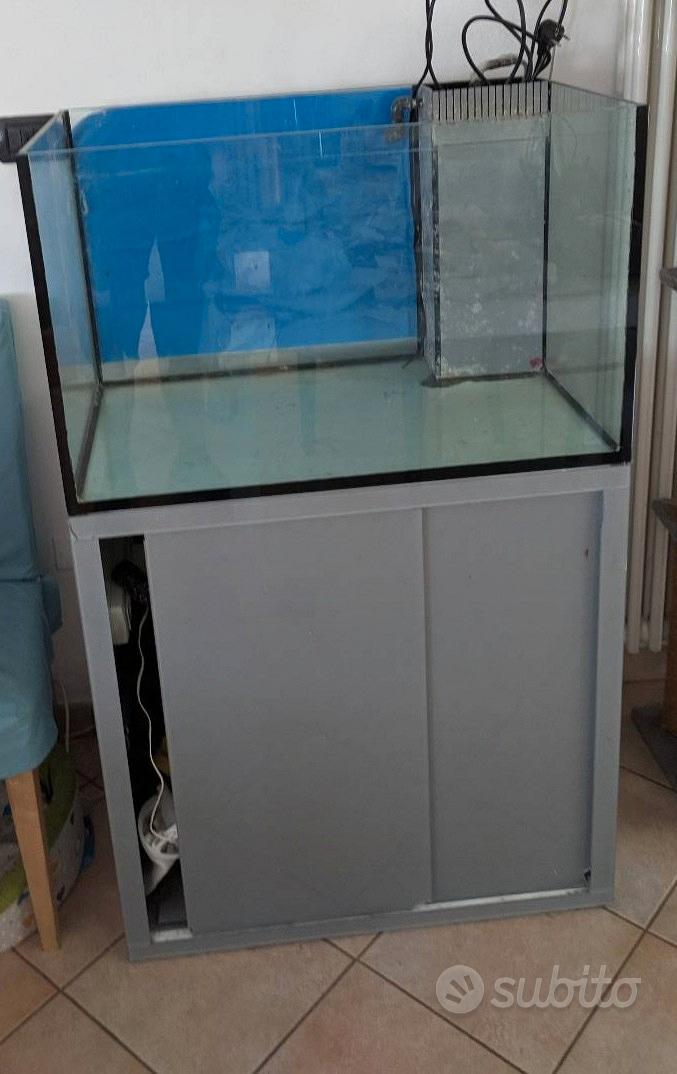 Acquario 300 Litri Con Mobile E Filtro A Cascata - Vetro Curvo 11mm, Luci LED, Riscaldatore - Bianco - Foto 2