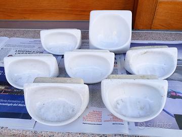 7 pz ceramica vecchi portasaponi incasso