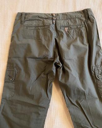Pantaloni Liu Jo, cotone verde militare